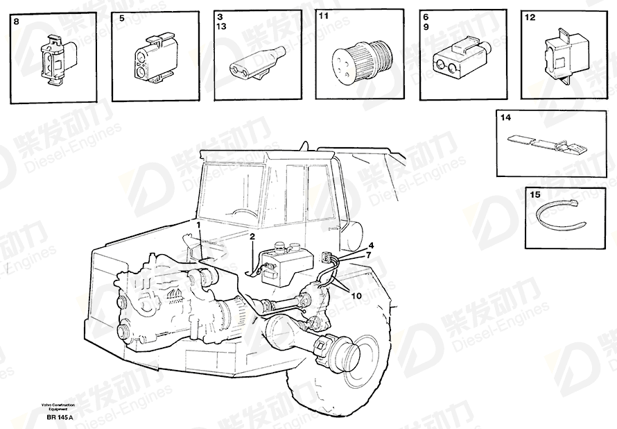 VOLVO Cable harness 11062645 Drawing VOLVO Cable harness 11062645 Drawing