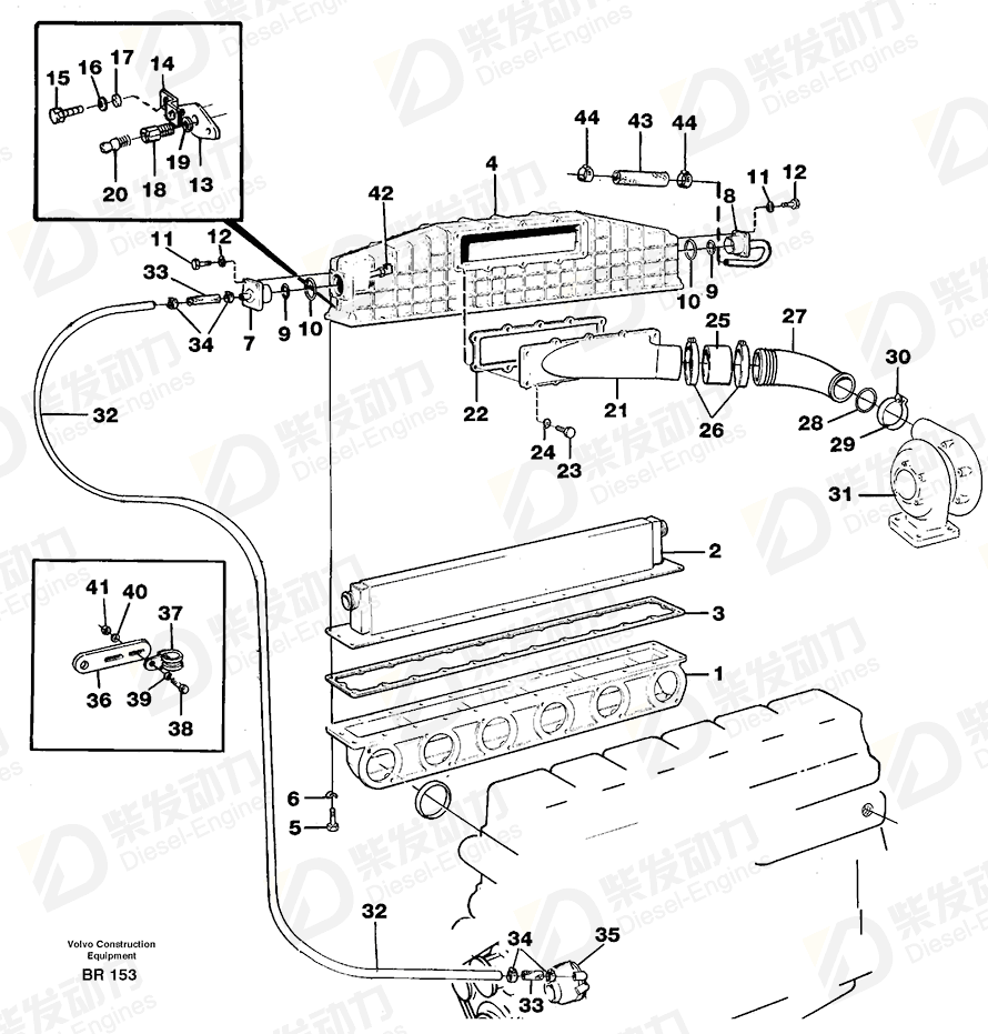 VOLVO Rubber hose 11062218 Drawing VOLVO Rubber hose 11062218 Drawing