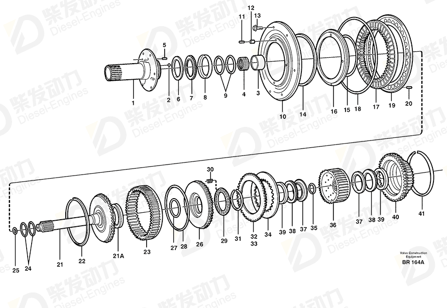 VOLVO Stator shaft 11036873 Drawing