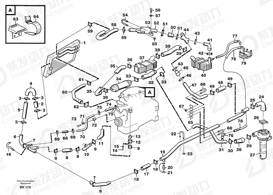 VOLVO Hose clamp 4786254 Drawing