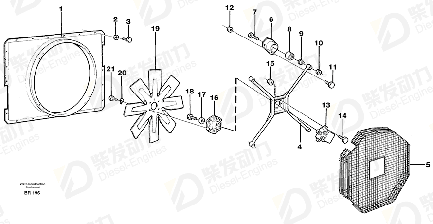 VOLVO Fan shroud 11062335 Drawing