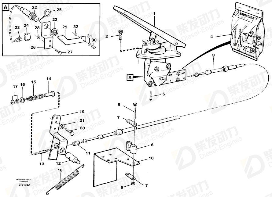 VOLVO Hand lever 11052563 Drawing VOLVO Hand lever 11052563 Drawing