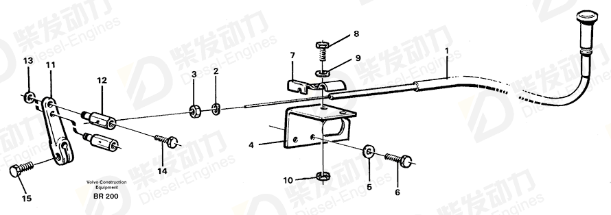 VOLVO Wire control 11057261 Drawing