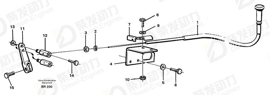 VOLVO Wire control 11057261 Drawing VOLVO Wire control 11057261 Drawing