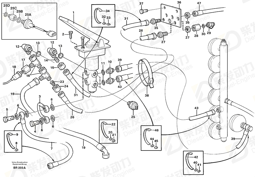 VOLVO Hose assembly 13933562 Drawing VOLVO Hose assembly 13933562 Drawing
