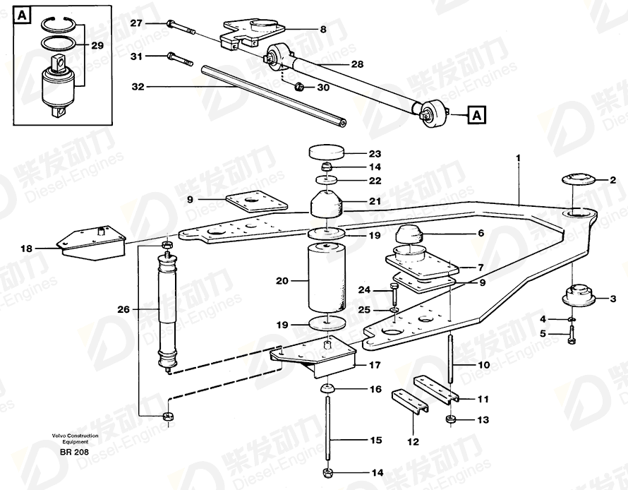 VOLVO Rubber mounting 4881120 Drawing