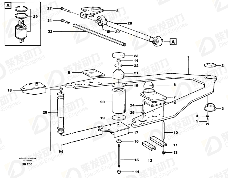 VOLVO Rubber mounting 4881120 Drawing VOLVO Rubber mounting 4881120 Drawing