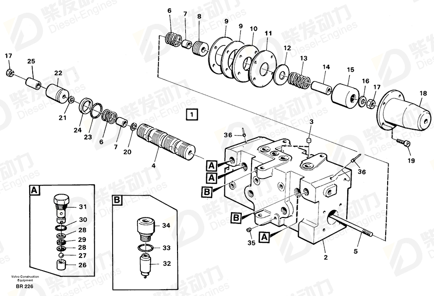 VOLVO Control valve 11061839 Drawing