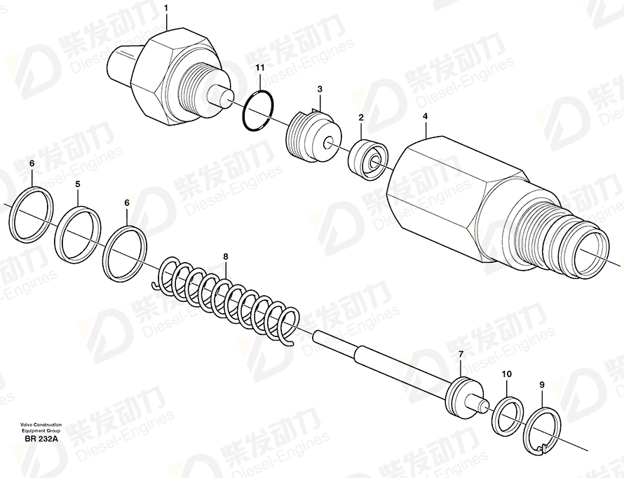 VOLVO Cylinder 11061982 Drawing
