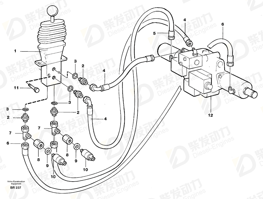 VOLVO Control valve 11063073 Drawing