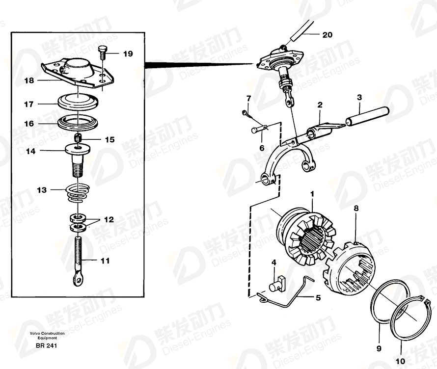 VOLVO Selector bar 11035448 Drawing