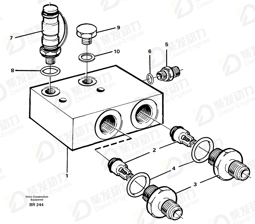 VOLVO Non-return valve 11061182 Drawing