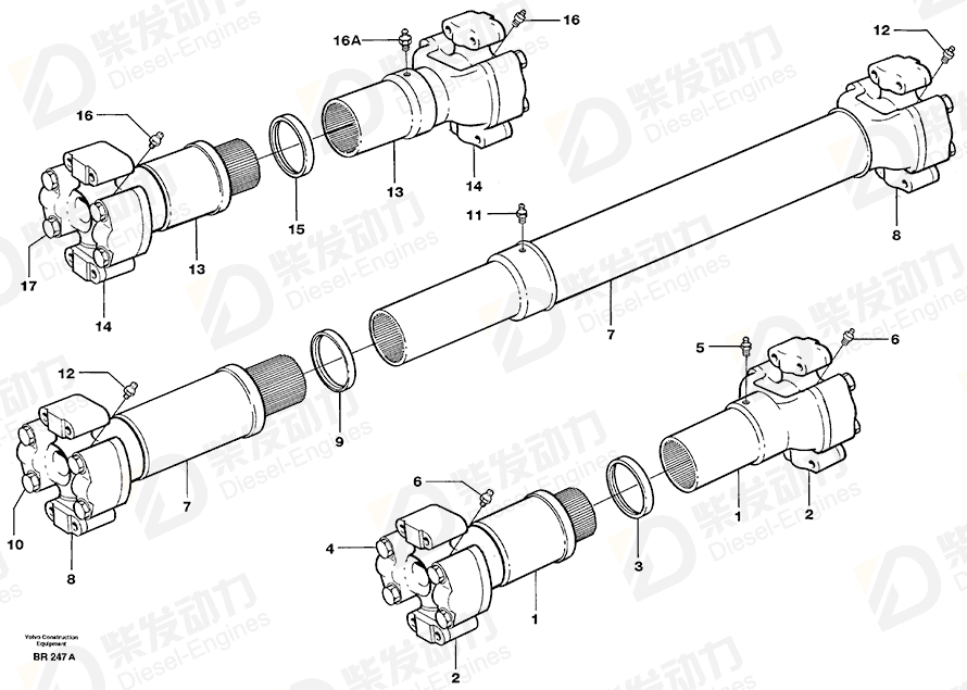 VOLVO Propeller shaft 11116167 Drawing