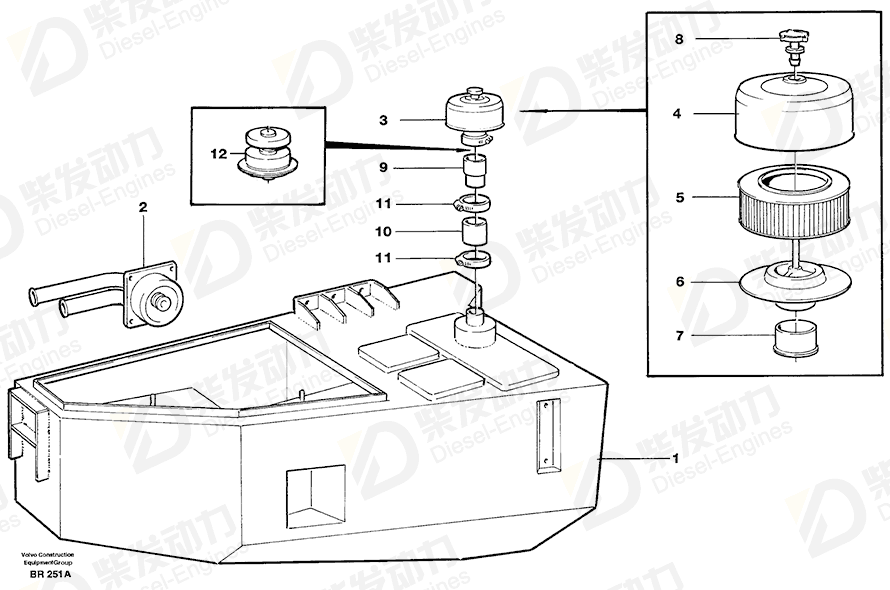 VOLVO Hydraulic fluid tank 11052912 Drawing