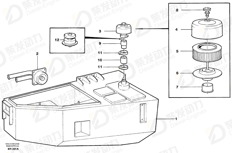 VOLVO Hydraulic fluid tank 11052912 Drawing VOLVO Hydraulic fluid tank 11052912 Drawing