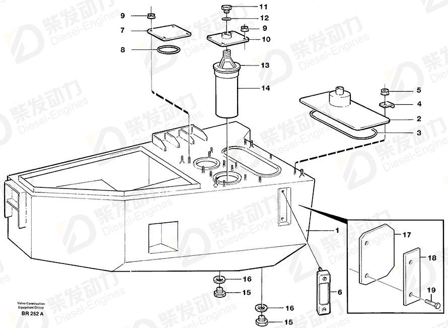 VOLVO Hydraulic fluid tank 11112716 Drawing