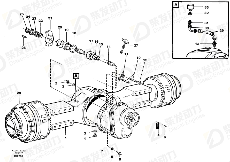 VOLVO Axle casing 11035869 Drawing VOLVO Axle casing 11035869 Drawing