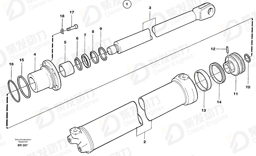 VOLVO Piston rod guide 11088059 Drawing