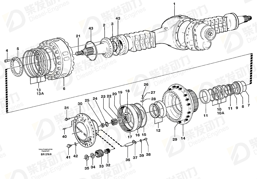 VOLVO Axle shaft 11102179 Drawing VOLVO Axle shaft 11102179 Drawing