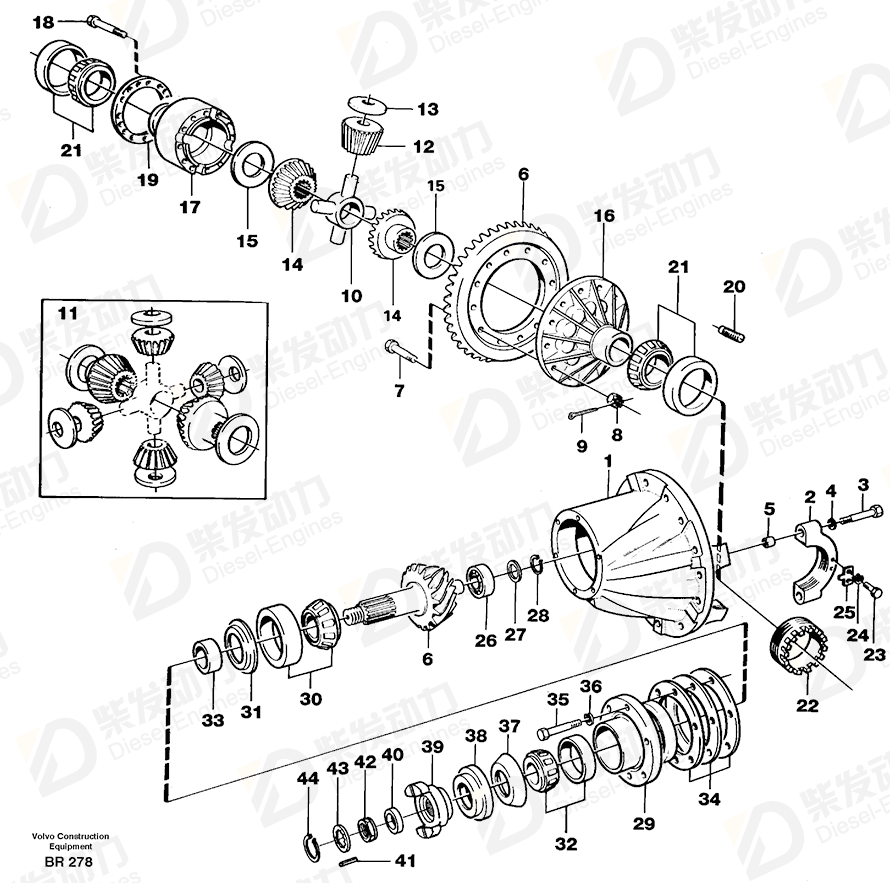VOLVO Centre housing 11035641 Drawing