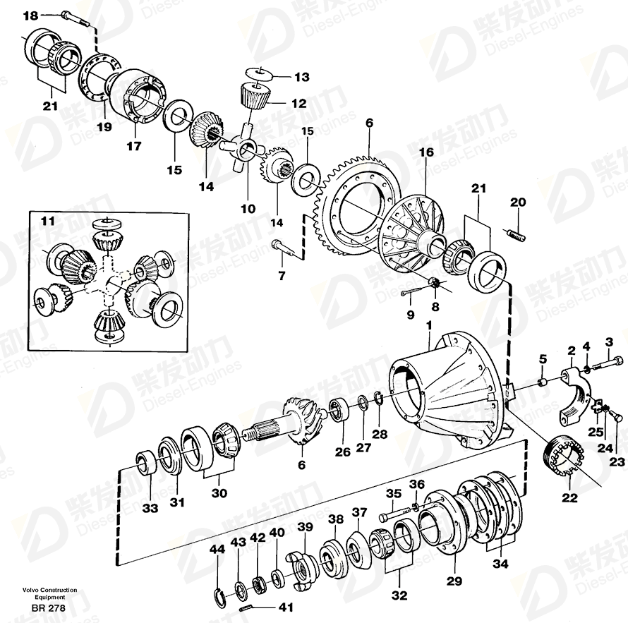 VOLVO Differential carrier 11035824 Drawing VOLVO Differential carrier 11035824 Drawing