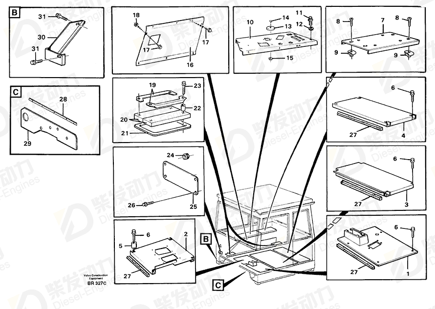 VOLVO Control panel 11058907 Drawing VOLVO Control panel 11058907 Drawing