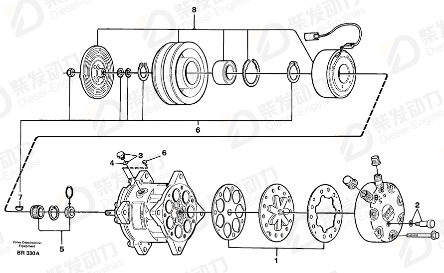 VOLVO Solenoid clutch 11704566 Drawing VOLVO Solenoid clutch 11704566 Drawing