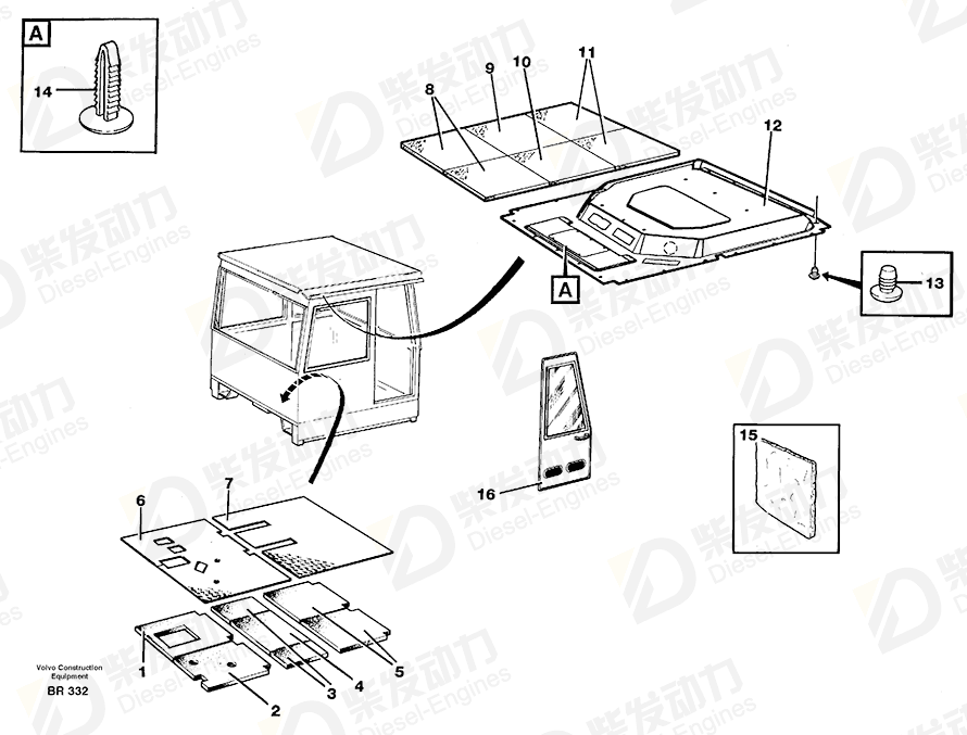 VOLVO Floor mat 11058778 Drawing
