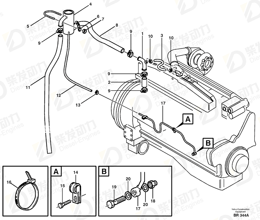 VOLVO Pipe bend 11063165 Drawing