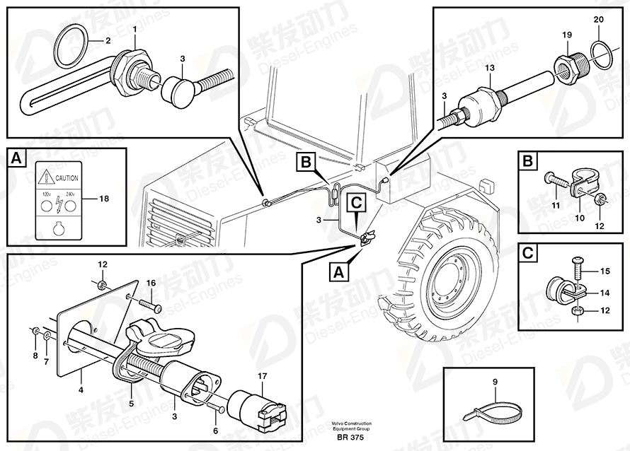 VOLVO Cable harness 11078251 Drawing