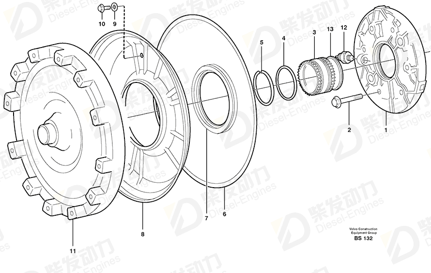 VOLVO Torque converter 11038434 Drawing VOLVO Torque converter 11038434 Drawing
