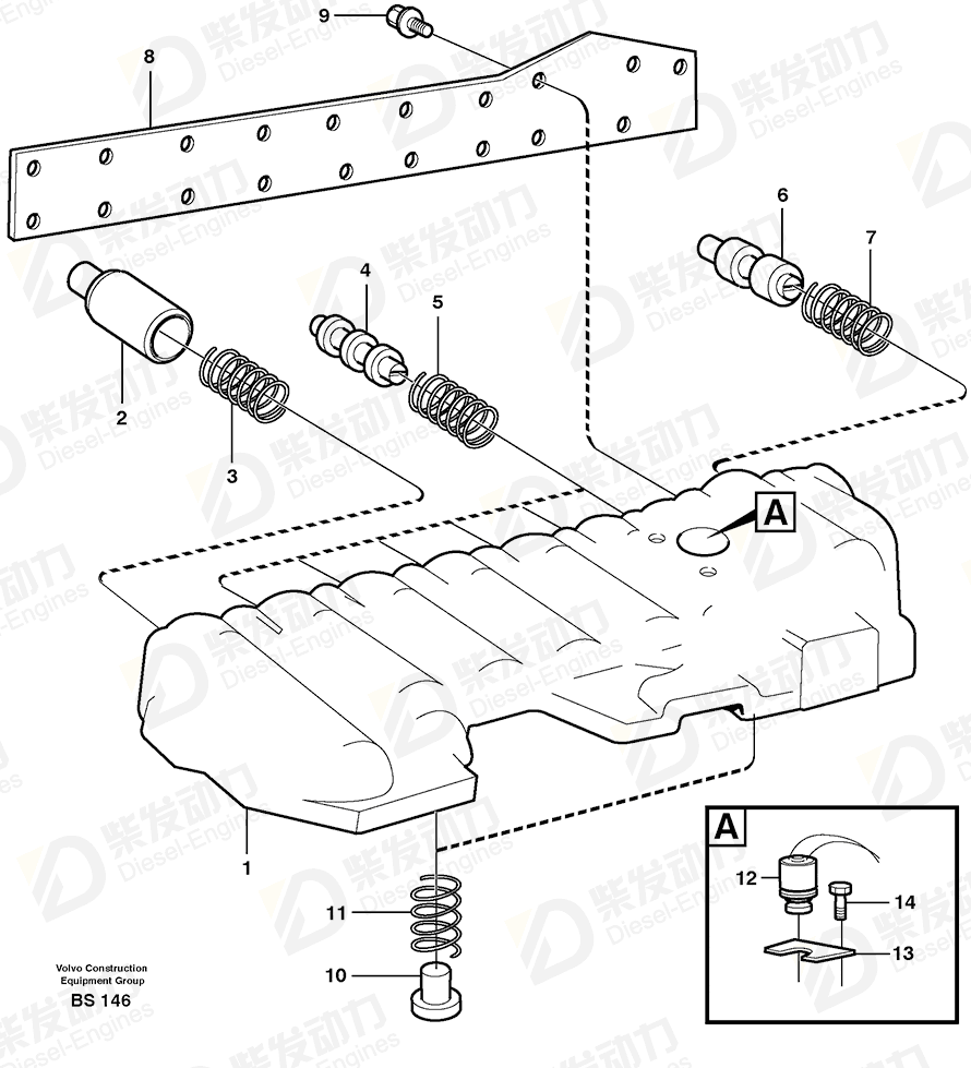 VOLVO Valve housing 11038418 Drawing VOLVO Valve housing 11038418 Drawing