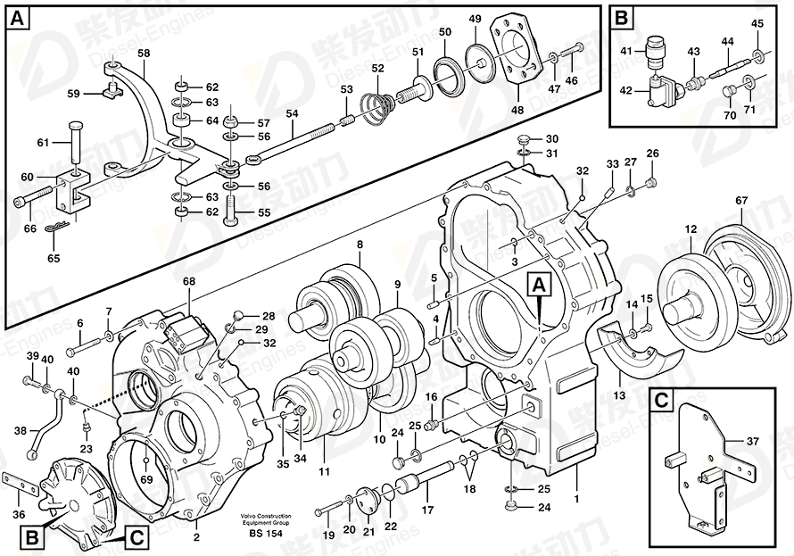 VOLVO Transfer gearbox 22538 Drawing