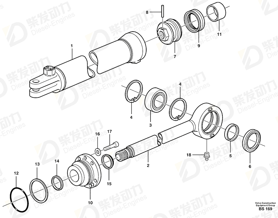 VOLVO Piston rod guide 11088299 Drawing