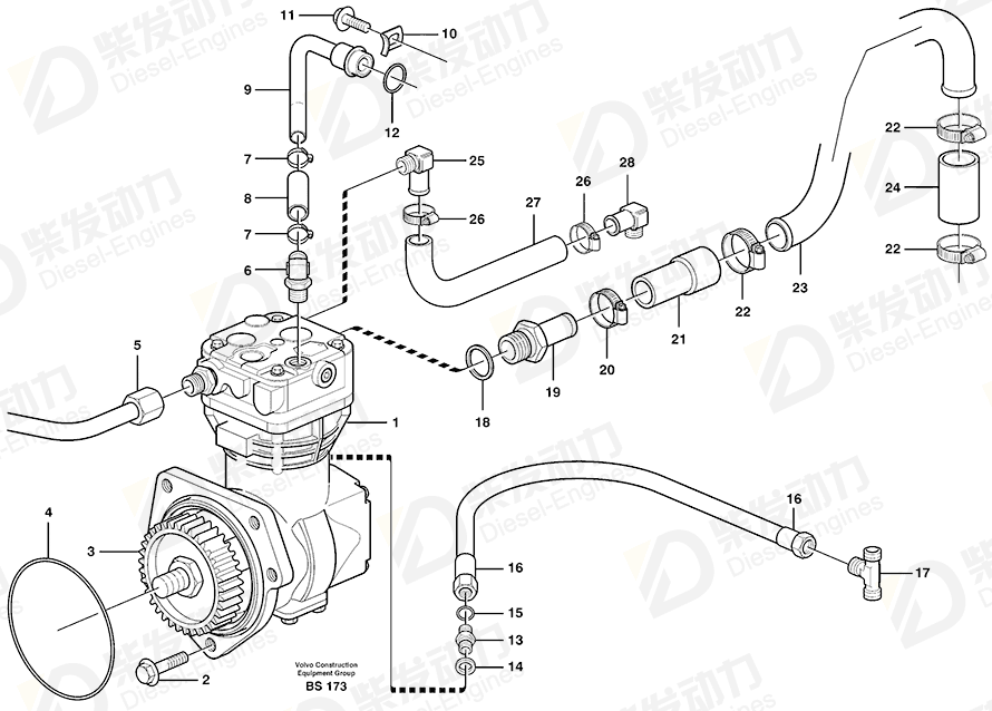 VOLVO Pipe 11115125 Drawing