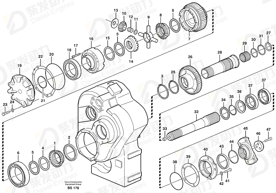VOLVO Differential pinion set 11708587 Drawing
