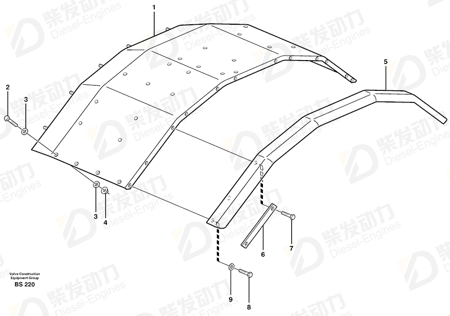 VOLVO Mudguard widener 11114374 Drawing VOLVO Mudguard widener 11114374 Drawing