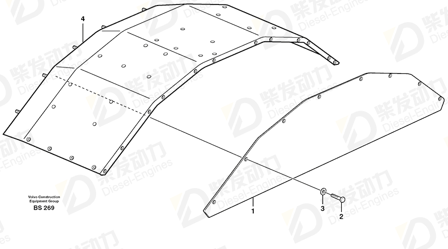 VOLVO Wheel housing plate 11059445 Drawing VOLVO Wheel housing plate 11059445 Drawing