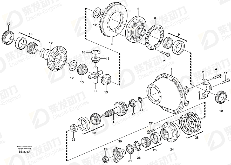 VOLVO Drive gear set 3152009 Drawing VOLVO Drive gear set 3152009 Drawing