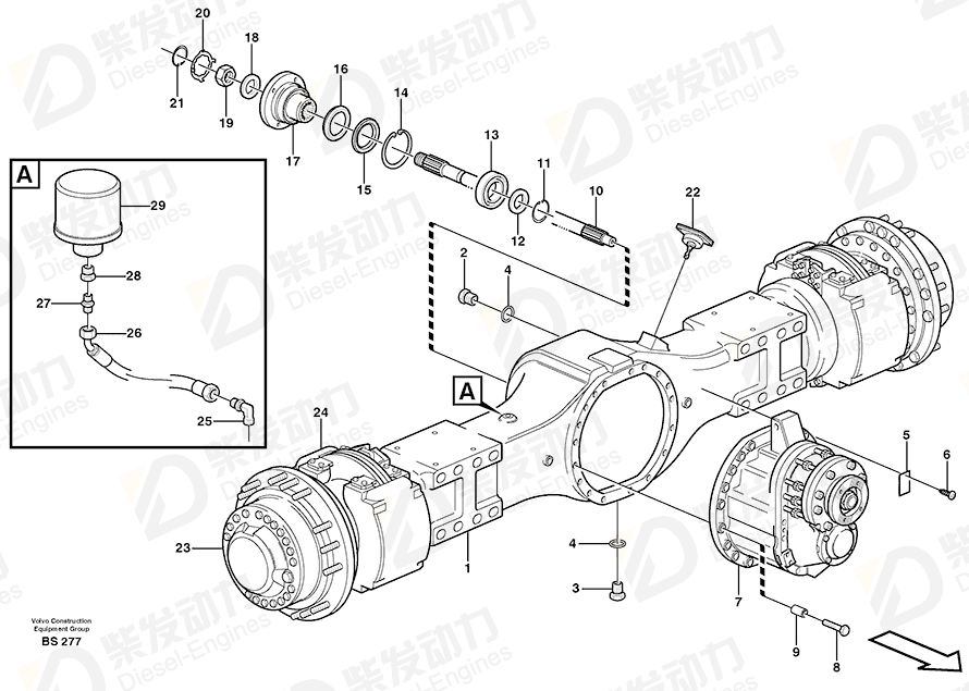 VOLVO Planetary Axle 23787 Drawing VOLVO Planetary Axle 23787 Drawing