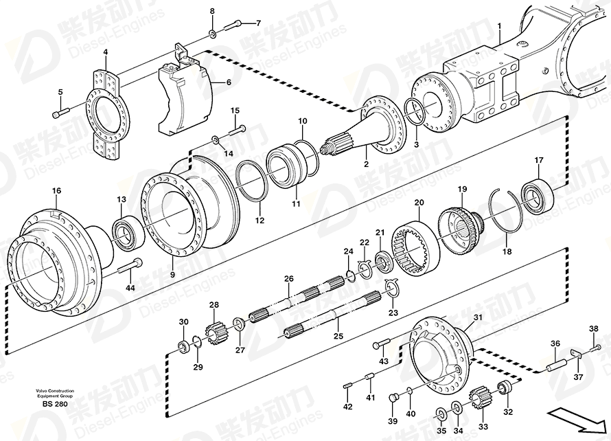 VOLVO Planet shaft 23942 Drawing