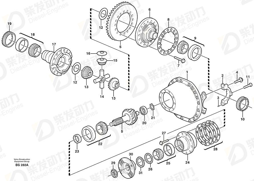 VOLVO Final drive 3152151 Drawing VOLVO Final drive 3152151 Drawing