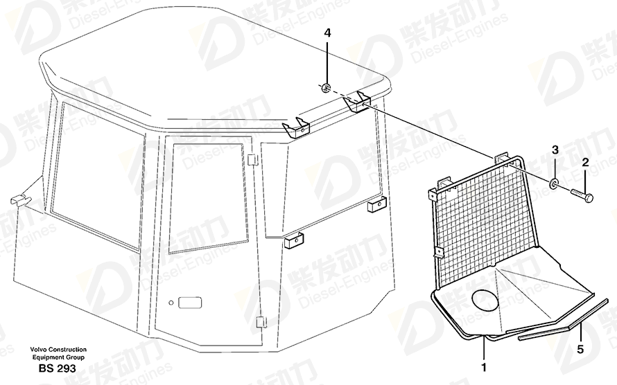 VOLVO Protecting grating 11198277 Drawing VOLVO Protecting grating 11198277 Drawing