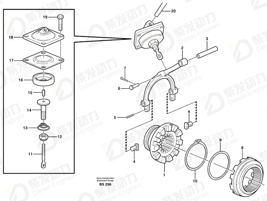 VOLVO Diaphragm seat 3152041 Drawing VOLVO Diaphragm seat 3152041 Drawing