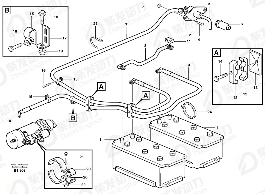 VOLVO Cable 11121371 Drawing