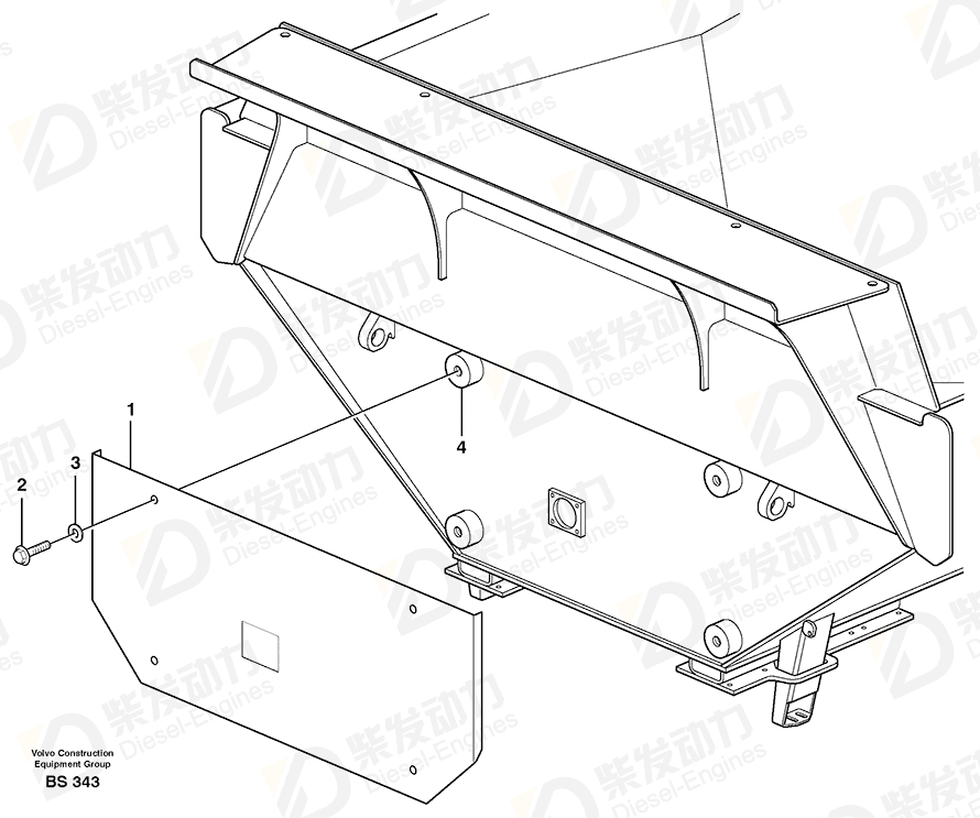 VOLVO Protecting plate 15013587 Drawing VOLVO Protecting plate 15013587 Drawing