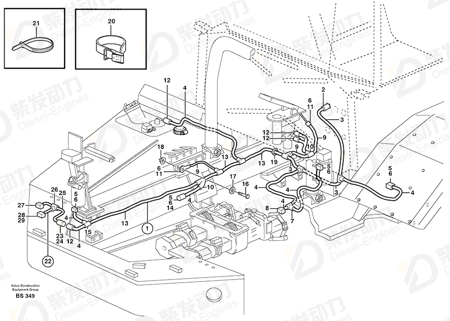 VOLVO Cable harness 11117874 Drawing VOLVO Cable harness 11117874 Drawing
