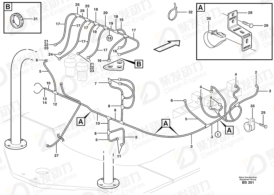 VOLVO Cable harness 11121127 Drawing