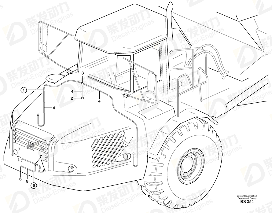 VOLVO Cable harness 11113032 Drawing