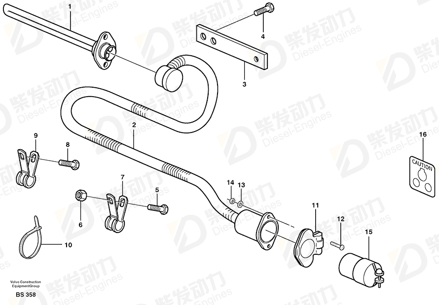 VOLVO Cable harness 11078279 Drawing